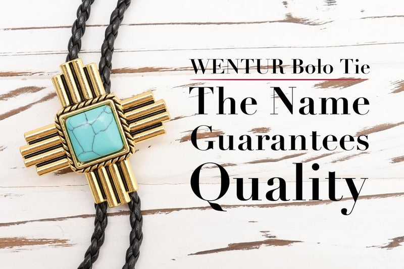 Wentur Stone Bolo Ties for Men Western - Vintage Cowboy Bolo Tie for Women Western Costume Accessories - Image 2
